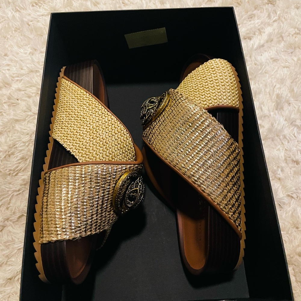Kurt Geiger Gold and Brown Women's Sandals - Picture 9 of 10